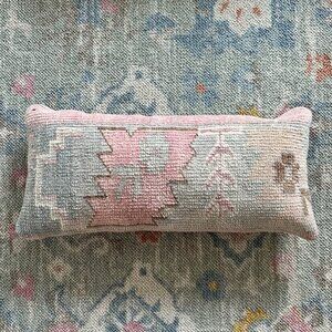 vintage turkish kilm rug lumbar pillow